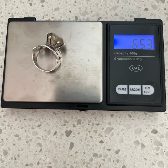 Smokey topaz sterling vintage ring - Picture 7 of 16